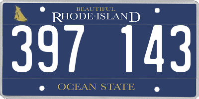 RI license plate 397143