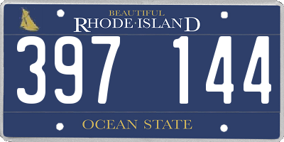 RI license plate 397144