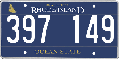 RI license plate 397149