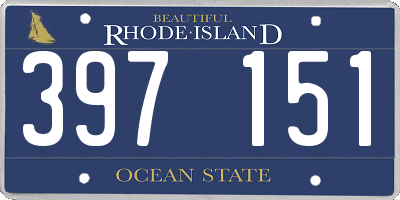 RI license plate 397151