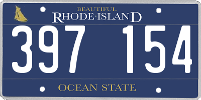 RI license plate 397154
