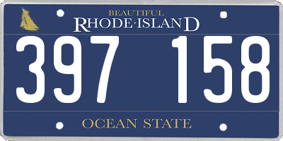 RI license plate 397158