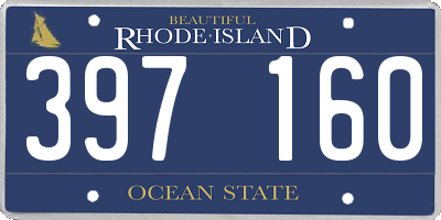RI license plate 397160