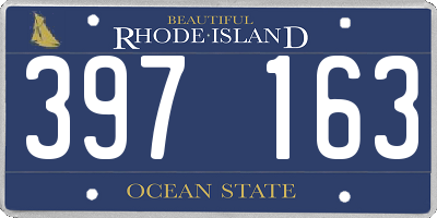 RI license plate 397163