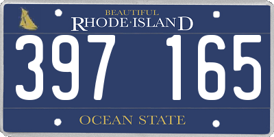 RI license plate 397165