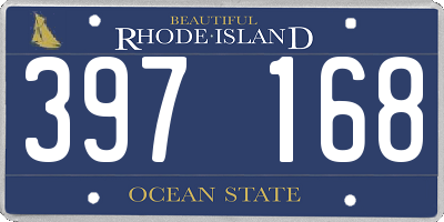 RI license plate 397168