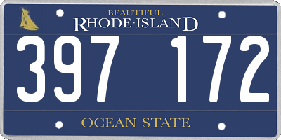 RI license plate 397172
