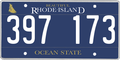 RI license plate 397173