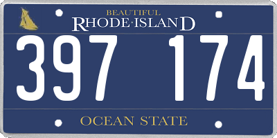 RI license plate 397174