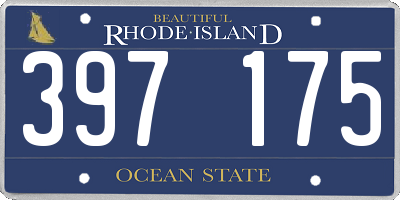 RI license plate 397175