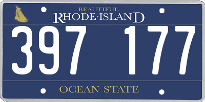 RI license plate 397177