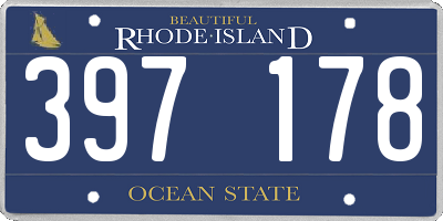 RI license plate 397178