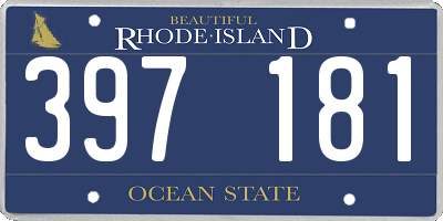 RI license plate 397181