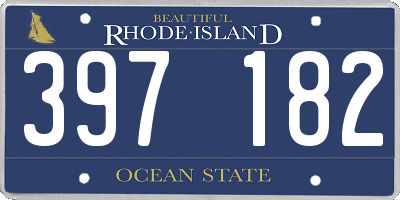 RI license plate 397182