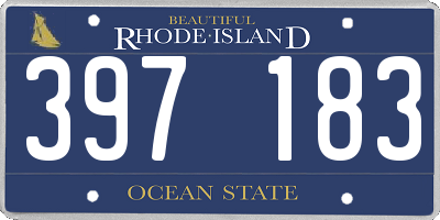 RI license plate 397183