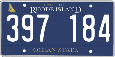 RI license plate 397184