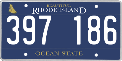 RI license plate 397186
