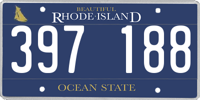 RI license plate 397188