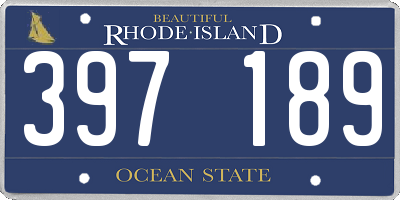 RI license plate 397189