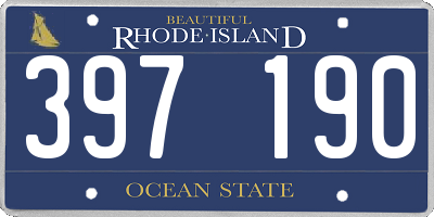 RI license plate 397190
