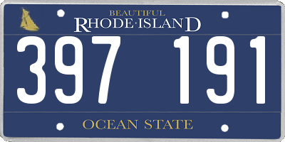 RI license plate 397191