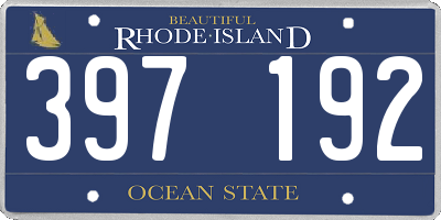 RI license plate 397192