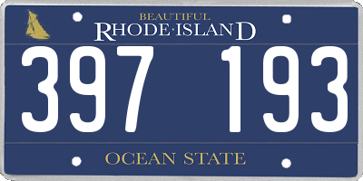 RI license plate 397193