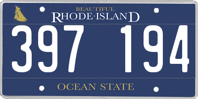 RI license plate 397194