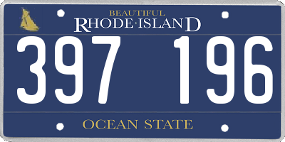 RI license plate 397196