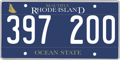 RI license plate 397200