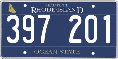 RI license plate 397201