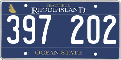 RI license plate 397202