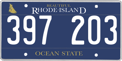 RI license plate 397203