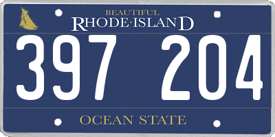 RI license plate 397204