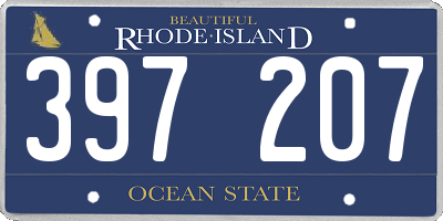 RI license plate 397207