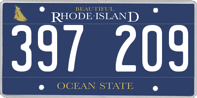 RI license plate 397209