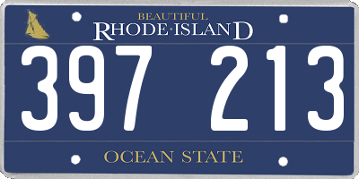 RI license plate 397213