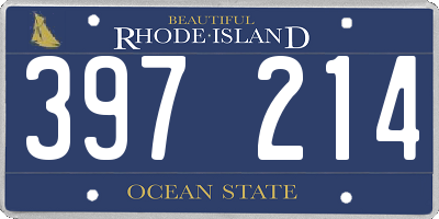 RI license plate 397214