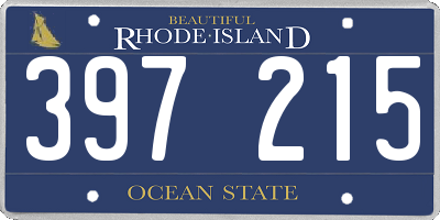 RI license plate 397215