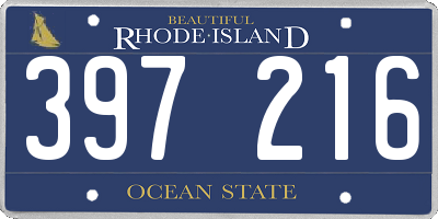 RI license plate 397216