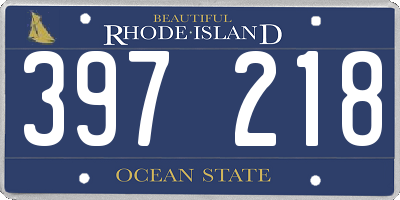 RI license plate 397218