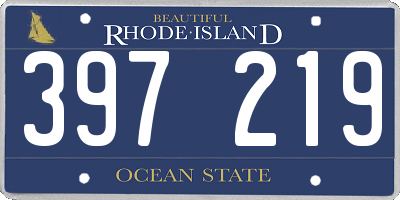 RI license plate 397219