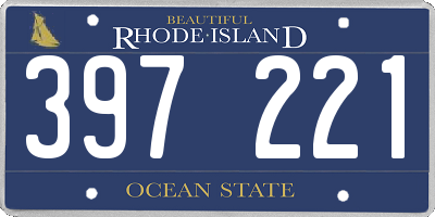 RI license plate 397221