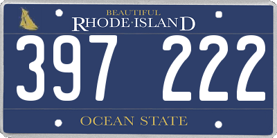 RI license plate 397222