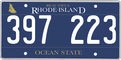 RI license plate 397223