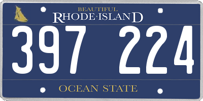 RI license plate 397224