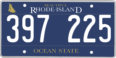 RI license plate 397225