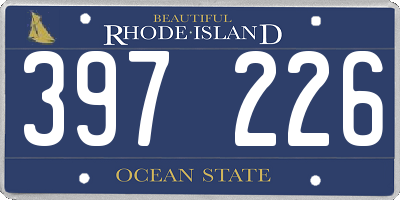RI license plate 397226