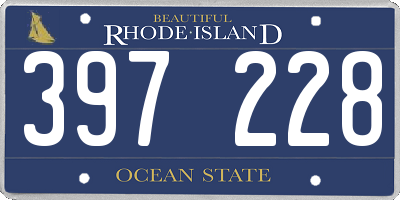 RI license plate 397228