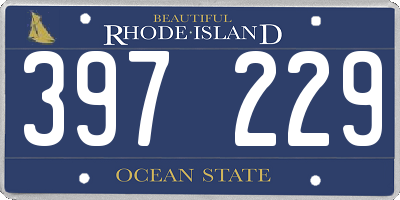RI license plate 397229